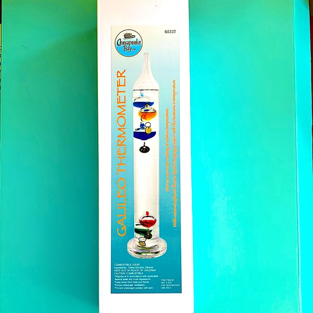 BRAND NEW Colorful Galileo Thermometer Glass Table Top